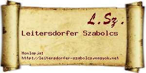 Leitersdorfer Szabolcs névjegykártya